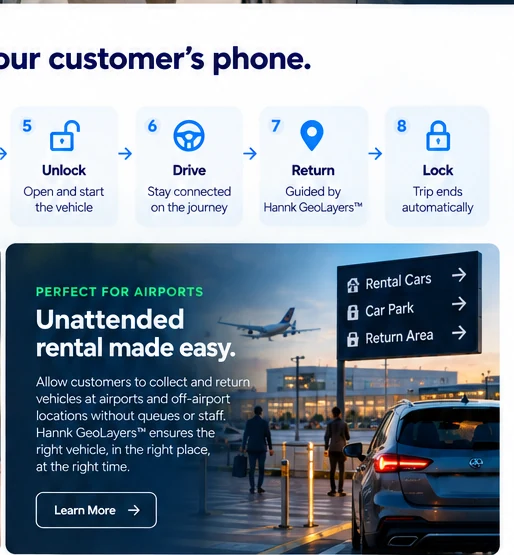 24/7 unattended airport car rental collection and return