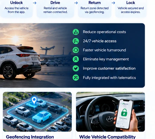 Keyless rental fleet management and vehicle visibility