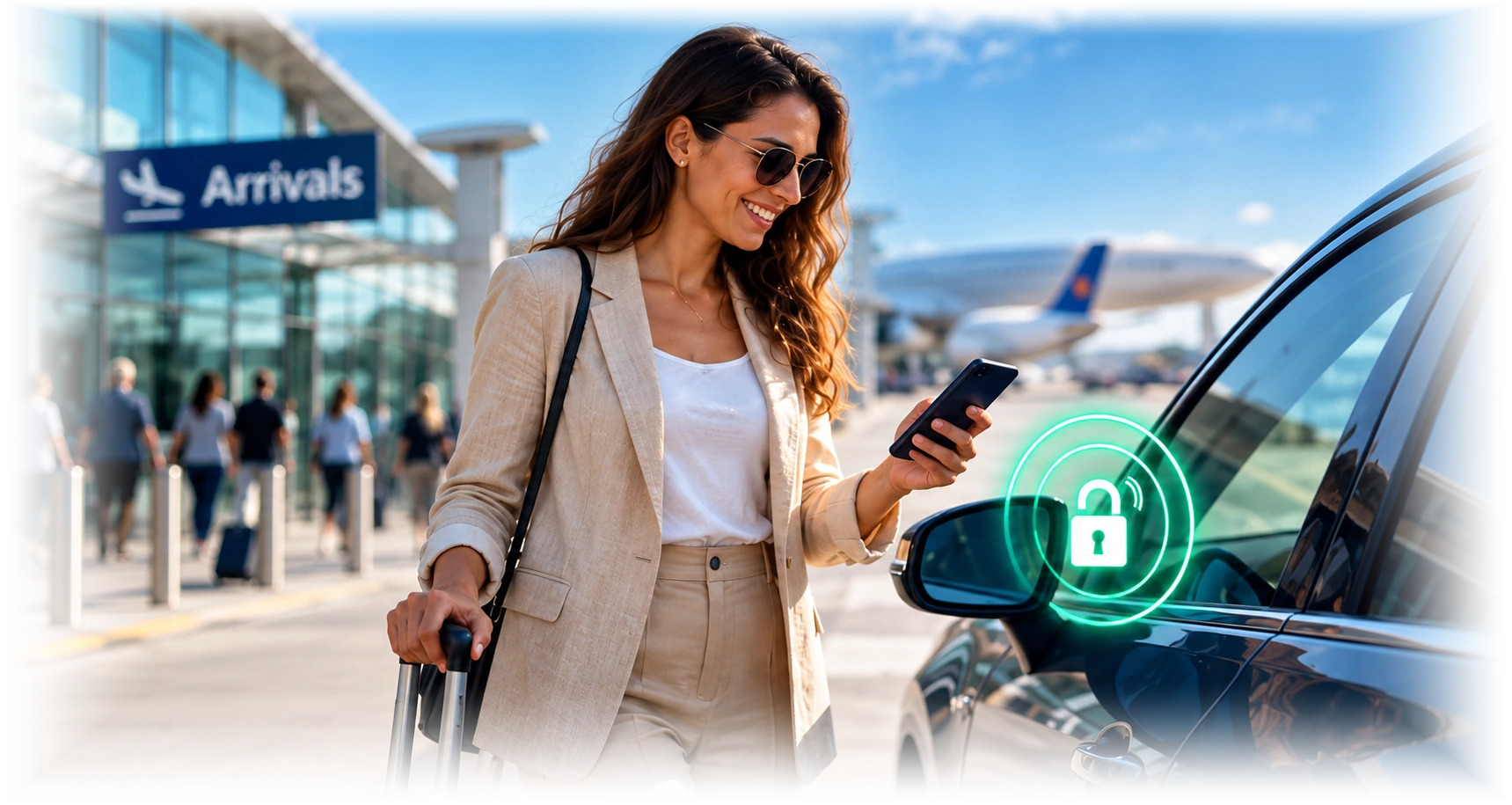 Connected rental vehicle and customer mobile access