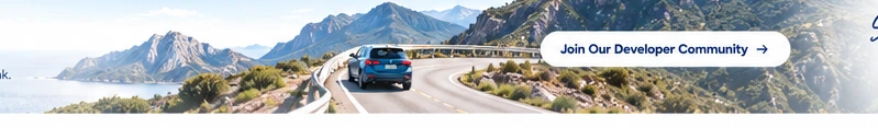 Connected vehicle travelling on a mountain road